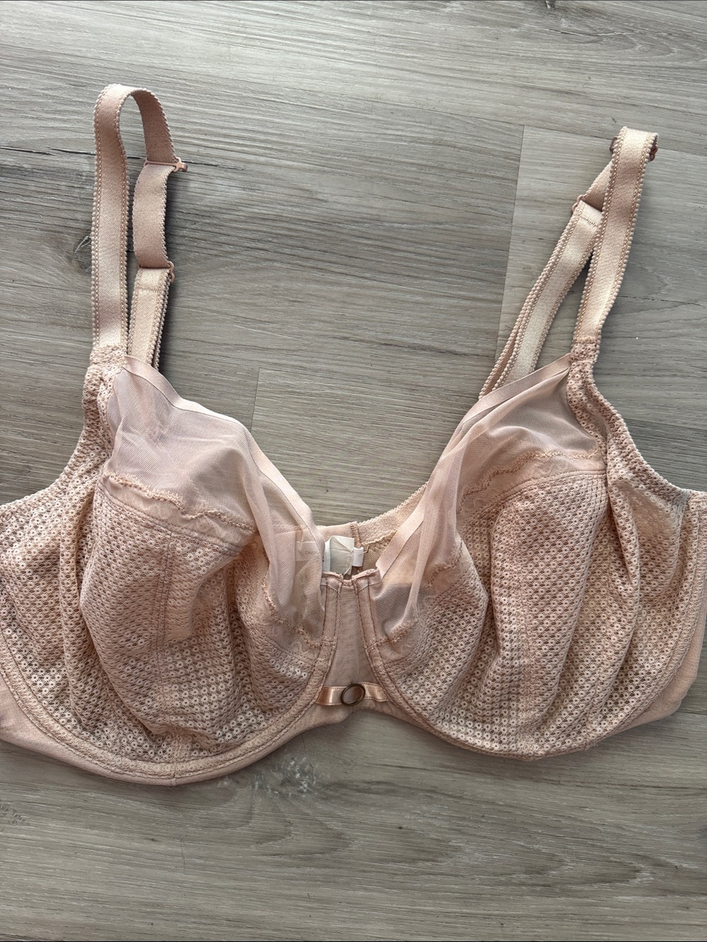 Chantelle Belle Plunge Spacer Bra Light Blush Sheer Underwire Bra